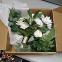 Ling's moment White Bridal Bouquet Cascading, Ivory Wedding Bouquets for Bride, 15 Inch Bride Bouquets for Wedding Artificial Flowers Bouquets