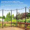 SINLEY 6 Pack String Light Poles,10 Ft Metal Poles with Fork for Outdoor String Lights,Outdoor Light Poles with Fork,Poles/Post/Stand for Outside,Patio,Deck (6 Pack 10FT String Light Pole)
