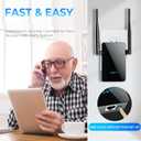 2026 WiFi Extender Signal Booster, New Gen Internet Booster for Home, 4X Faster, Covers up to 10,000 sq.ft, Wi-Fi Repeater with Ethernet Port, Wireless Long Range Amplifier, Easy Setup (Black)