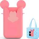 Silicone Phone Holder Compatible with Bogg Bag, Cute Ears Design Phone Case Holder Attachment for All Bogg Bags and Beach Bag Accessory, Bogg Bag Charms for Beach Totes, Bogg Bag Accessories, Pink