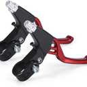 DISIWENE 1 Pair Bicycle Brake Lever, V-Brake Handlebar Aluminium Alloy Bike Brake Handle Universal 2.2cm for Most Bicycle, Road Bike, Mountain Bike (Red)