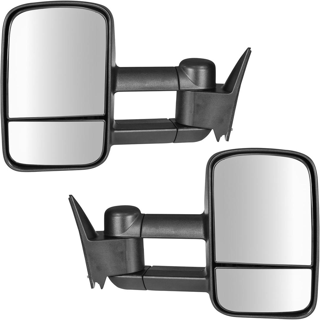 Trail Ridge Tow Mirror Manual Black Pair Set of 2 for GM C/K Pickup SUV