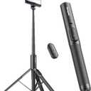 Sensyne 60" Phone Tripod - Selfie Stick, Lightweight All in One Phone Tripod Integrated with Wireless Remote Compatible with All Cell Phones for Selfie/Video Recording/Photo/Live Stream/VlogBlack