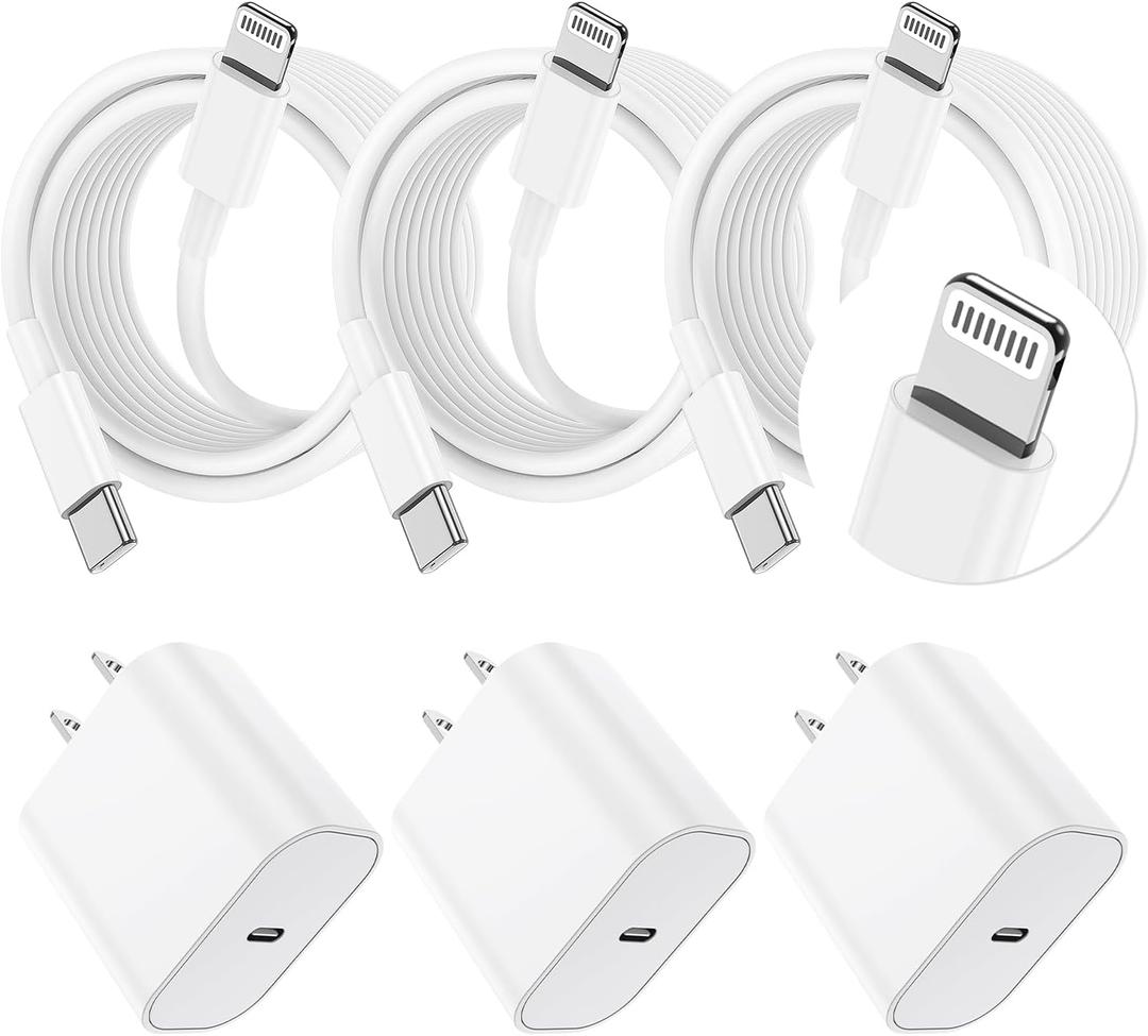 Essri i Phone Charger Fast Charging 10 FT, 3-Pack 20W PD USB C Charger Block with iPhone 14 13 Charging Cable 10 Foot, Compatible with iPhone 14 Pro/13Pro Max/12/11Pro/Mini - White