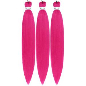Magenta Pink Pre streched Braiding Hair Easy to Use Pre feathered Braiding Hair 30inch Braids Hair Extensions