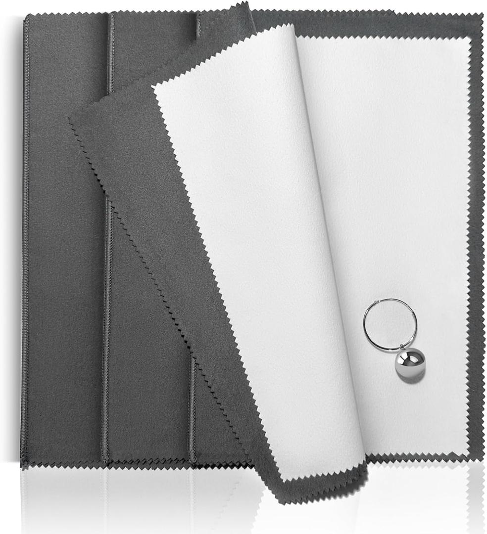 3PCS Silver Polishing Cloth, 11'' x 14'' X-Large PremiumJewelry Cleaning Cloth, Suitable for Gold, Diamonds, Silverware, Platinum, Gemstones & Other Precious Metal Jewelry, Coins
