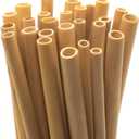 TXV Mart Disposable Reusable Bamboo Drinking Straws 100 pcs, BPA Free, Eco-Friendly 100% Natural, Biodegradable, and Compostable, Heavy Duty, Party, Weddings, Picnics, Holidays, 0.25 in x 8 in