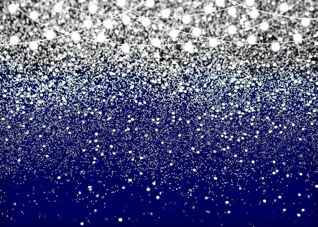 10x8ft Royal Blue Backdrop for Party Graduation Photo Backdrop Birthday Wedding Prom Decorations F137 (Silver)