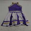 ODASDO Cheerleader Costume for Women Girls Cheer Outfit Adult Cheerleading Uniform Tank Tops + Pleated Skirt 2pcs Set (X-Small, Purple)