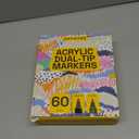 ARTISTRO 60 Acrylic Paint Markers for Fabric, Rocks, Paper, Wood, Canvas, Glass, DIY - Safe for Kids Dual Tip Acrylic Paint Pens (Dual Tip Dot + Brush, 60)