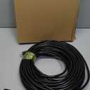 100 FT Outdoor Extension Cord, Black Extension Cord Waterproof, 16 Gauge 13Amps 125V, SJTW, ETL Listed, Indoor/Outdoor Use