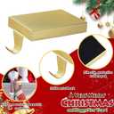 4 Pack Christmas Stocking Holder Bases - Mantel Stocking Hangers Hanging Hooks for Fireplace Stand Holder Weighted Hangers for Xmas Holiday Decoration (Gold, 4)