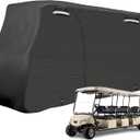 SAPUBK Golf Cart Cover Golf Cart Accessories with Side Door Ziper Compatible with Club Car/EZ-GO/Yamaha for Rain UV Dust Protection All Weather (6+2)