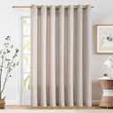 jinchan Linen White Curtain for Living Room Divider Extra Wide 100 Inch Light Filtering Semi Sheer Grommet Patio Curtain for Sliding Door Coastal Decor Sunroom Floor to Ceiling Window 1 Panel 100"x84"