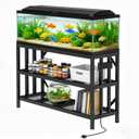 55-75 Gallon Aquarium Stand, 1000LBS Capacity Fish Tank Stand with 3-Tier Shelves & Integrated Power Strip, Heavy Duty Metal Frame for Fish Tanks and Reptile Terrariums