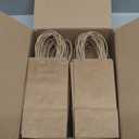 BagDream 100 Pack 3.5x2.4x6.7 Inches Mini Gift Party Favor Bags Small Brown Gift Bags with Handles Bulk Recyclable Kraft Paper Sacks