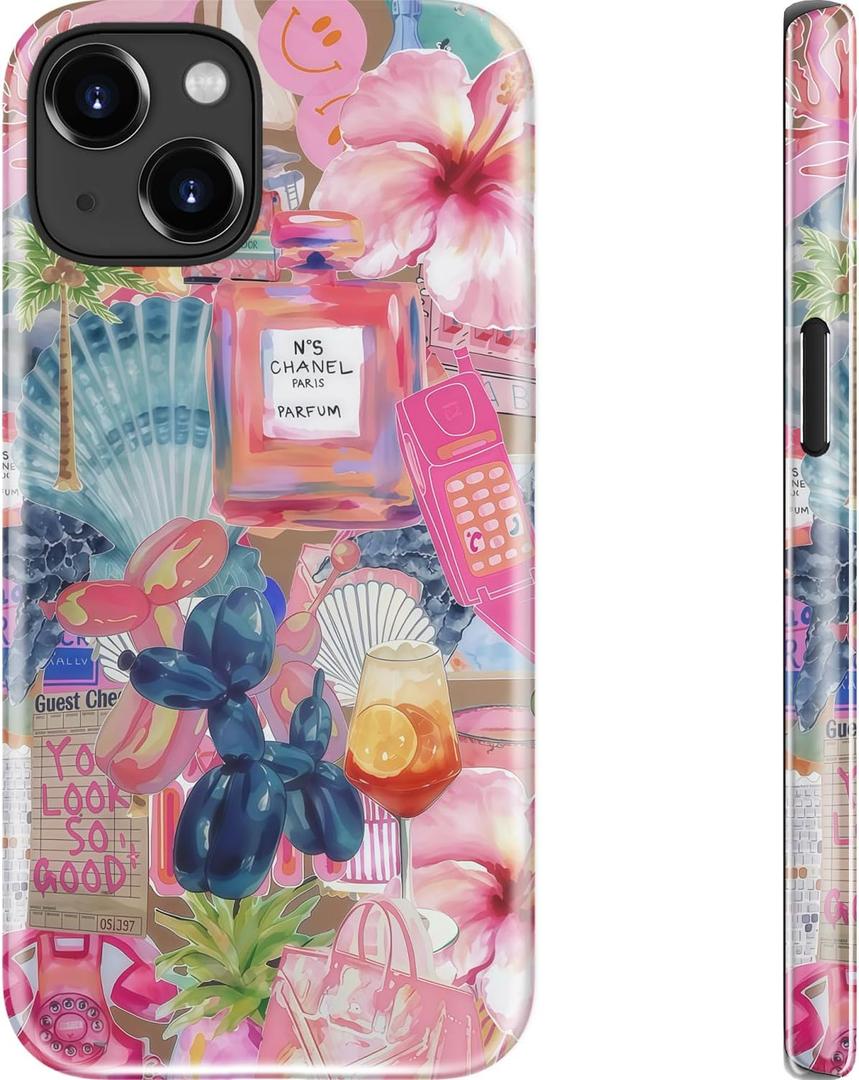 Goodon for iPhone 15 Case - Compatible with Magsafe - Dual-Layer Hard Shell & Silicone Cover - Protective Phone Case with Cute Wildflower Designs for Women - Floral Fantasy