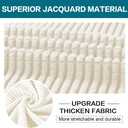 Turquoize 3 Piece Sofa Covers for 2 Cushion Couch Sofa Slipcover Soft Couch Cover for Dogs-Washable Sofa Furniture Cover with 2 Individual Cushion Covers, Thick Jacquard Fabric (Loveseat, Cream)