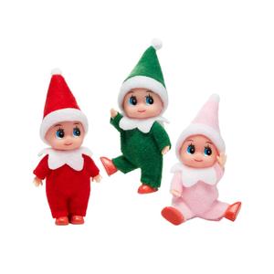 JOYIN Christmas 3PCS Tiny Elf Doll Christmas with 1 red,1 Green and 1 Pink elf Doll,Holiday Decoration Accessories Tiny Gift for Girls Boys Kids Adults