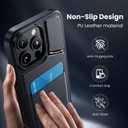 WSKEN for iPhone 16 Pro Wallet Case with Stand-RFID 2 Card Holder Slot Hidden Kickstand Compatible with MagSafe Strong Magnetic PU Leather Slim Shockproof Phone Cover,Black