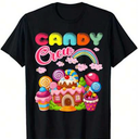 Candy Land Candy Crew Decorations Sweetie Candy T-Shirt Comfort Fit Men's Tee, Crew Neck Tee, Ultra Soft, Size L