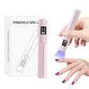 3 x Handheld UV Light for Nails, Mini LED Gel Nail Lamp 3W, Portable Small Nail Dryer with 2 Timers, LED Display, Cordless Rechargeable Nail Cure Light for Fast Drying