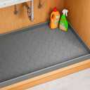 Jin&Bao Waterproof Under Sink Mat 34" x 22", Thick Silicone Mat Cabinet Protector for Kitchen and Bathroom, Shelf Liner, Home Organizer and Storage, Multipurpose Tray for Gadgets and Essentials