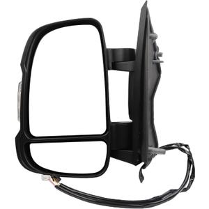 Dasbecan Left Driver Side Mirror Compatible with Ram Promaster 1500 2500 3500 2014-2022 Non-Heated Glass Manual Fold Turn Signal w/Temp Sensor Black Cargo Van Replaces#CH1320417 5VE99JXWAF 2+2Pins