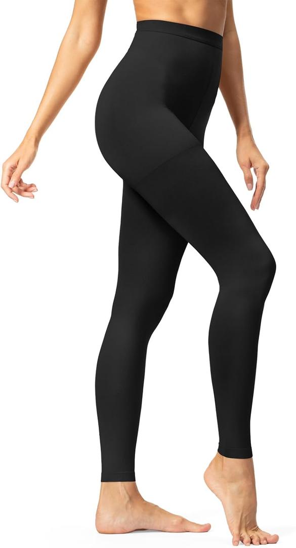 Medical Compression Pantyhose for Women & Men,20-30 mmhg Waist High Compression Stockings,Footless Graduated Support Compression Tights for Varicose Veins, Edema (X-Large, Black)