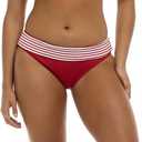 Skye Women's Mid Waist Full Coverage Bikini Bottom Swimsuit (Red, M)