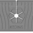 Silicone Sink Splash Guard Set - Faucet Handle Drip Catcher Tray, Dish Soap Sponge Draining Holder, Mat - Stylish Kitchen Sink Accessories for a Dry and Organized Counter - Grey