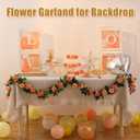 JUSTOYOU 2 Pack (15.8FT) Fake Rose Garland, Artificial Rose Vines Flowers Hanging Silk Rose Vine Wedding Home Backdrop Party Arch Arrangement Decoration