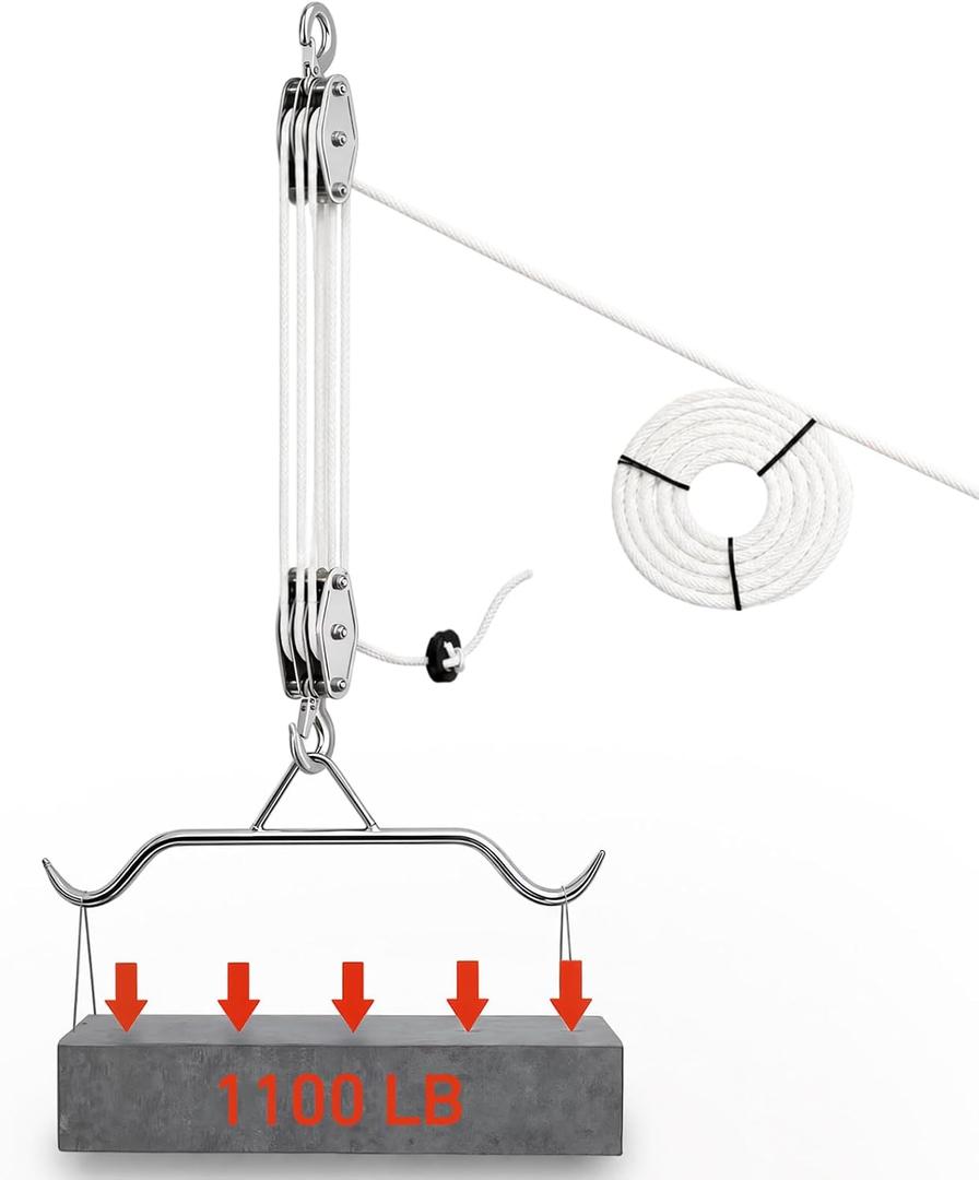 Game Hoist Gambrel & Deer Hanger Kit, 1100 LB Deer Hoist