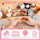 MAGIMUSE Crochet Kit for Beginners, Beginner Crochet Kit with Step-by-Step Video Tutorials, DIY Crochet Animal Kits Amigurumi Craft Knitting Supplies, 5 Pack Cats (40%+ Yarn)