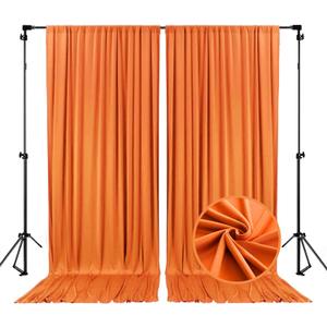 10 x 10 Feet Orange Backdrop Curtain for Partie, Background Curtains for Photoshoot, Birthday, Wedding, Halloween, Thanksgiving, Christmas, New Year Party Decorations 5Ft x 10Ft, 2 Panels