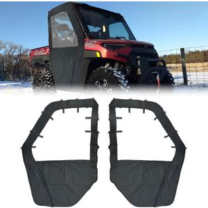 QYMOTO Polaris Ranger XP 1000 Doors,Soft Full Side Doors Compatible with Polaris Ranger 1000 Doors 2017-2026 Cab Enclosure with Heavy Duty Zipper Open Window, Stop Cold, Rain,Dust and Debris Outdoor