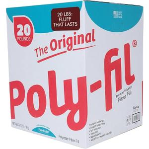 Fairfield Original Poly-Fil Polyfill, Premium Polyester Fiber Fill, Soft Pillow Stuffing for Couch Pillows, Stuffing for Stuffed Animals & Crochet Animals, Machine Washable, 20 lb Box