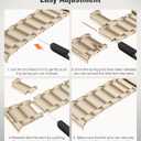 Titanium Band Replacement Compatible with Apple Watch Band Ultra 3 Ultra 2/Ultra 49mm,iWatch Series 11/10 46mm,9/8/7 45mm,SE3/SE2/SE/6/5/4 44mm,3/2/1 42mm, Titanium Watch Band, Champagne Gold