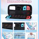 2 x Gurgitat Carrying Case for Nintendo Switch OLED 2021/Switch 1(2017) - Cute Cartoon for Switch Travel Cases with Handle and Strap Portable Storage Carry Hard Shell for Teen Girls Boys, Blue Shark