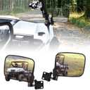 Adjustable Convex Side Mirrors for Kawasaki Mule Pro FXT DXT DX FX 2015-2025 Accessories, Durable Folding Optical Clarity Rear View Mirrors Kit with Steel Bracket, 2PCS