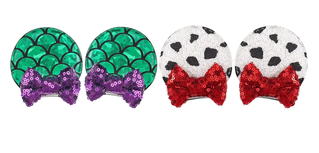 CellElection 8PCS Sequin Mouse Ears Hair Clips Glitter Hair Bows Cute Mice Ears Hair Clips Barrettes for Women Girls Hair Accessories for Costume Party Favor Christmas Decoration