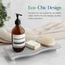 Water Absorbing Stone Tray for Sink, Diatomite Drying Stone for Kitchen Bathroom Counter, Decorative Raised-Feet Vanity Tray, Sink Caddy Organizer for Dish Soap & Sponge Holder [Grey, 9'' x 4'']