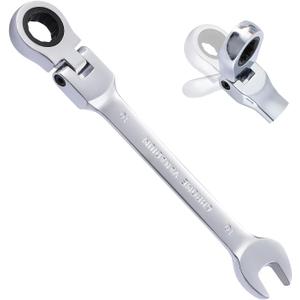 B4B BANG 4 BUCK 10mm Ratcheting Combination Wrench Metric, Flex Head Ratcheting Wrench Spanner with 12-Point Design, 72-Tooth Ratchet, Chrome Vanadium Steel