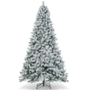 9ft Snow Flocked Hinged Artificial Christmas Tree Unlit Metal