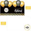 6 x WATINC Retirement Party Jumbo Greeting Card Decorations, Official Congrats Retired Message Greeting Card Guest Book Farewell Party Supplies, Signature Goodbye Poster for Office Coworker Men Women (Black Gold)