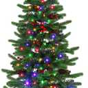 JOYHALO 3FT Small Christmas Tree, Pre-Lit Table Top Mini Tree with White or Multicolor LED, Artificial Christmas Tree with 150 PVC&PE Branches, 8-Function Battery Powered for Holiday Decor