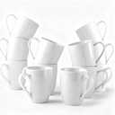 GBhome 12 OZ Off White Coffee Mugs, Ceramic Coffee Mugs Set with Large Handle for Man,Woman,Dad,Mom, Light Weight Coffee Mugs for Latte/Cappuccino/Cocoa/Milk, Dishwasher &Microwave Safe,12Pcs