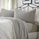 Cotton Jersey Knit Full Sheet Set - Ultra-Soft, Stretchy, Heathered Melange Light Grey Bed Sheets - Cozy, Soft T-Shirt Sheet & Pillowcase Set