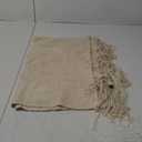 Homiest Decorative Knitted Throw Blanket with Fringe, Lightweight Acrylic Knit, Soft & Cozy Tassel Blanket for Couch, Sofa, Bed (Beige, 50 x 60 Inch)