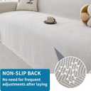 HAOMAIJIA Non Slip Couch Cover Sofa Covers for 3 Cushion Couch Washable sectional Couch Covers for Dogs pet Furniture Protector Couch Cover Blanket for Living Room (Off White, 91"x118")